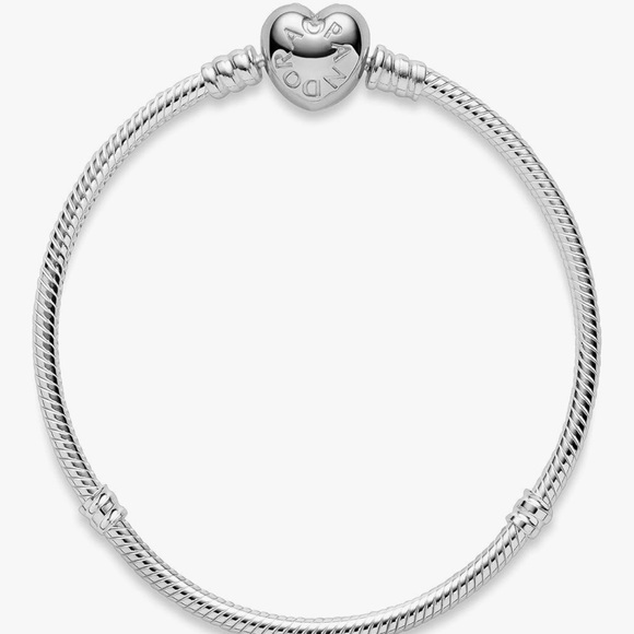 PANDORA Moments Heart & Snake Chain Bracelet/ Sterling Silver/NWT - Picture 3 of 10
